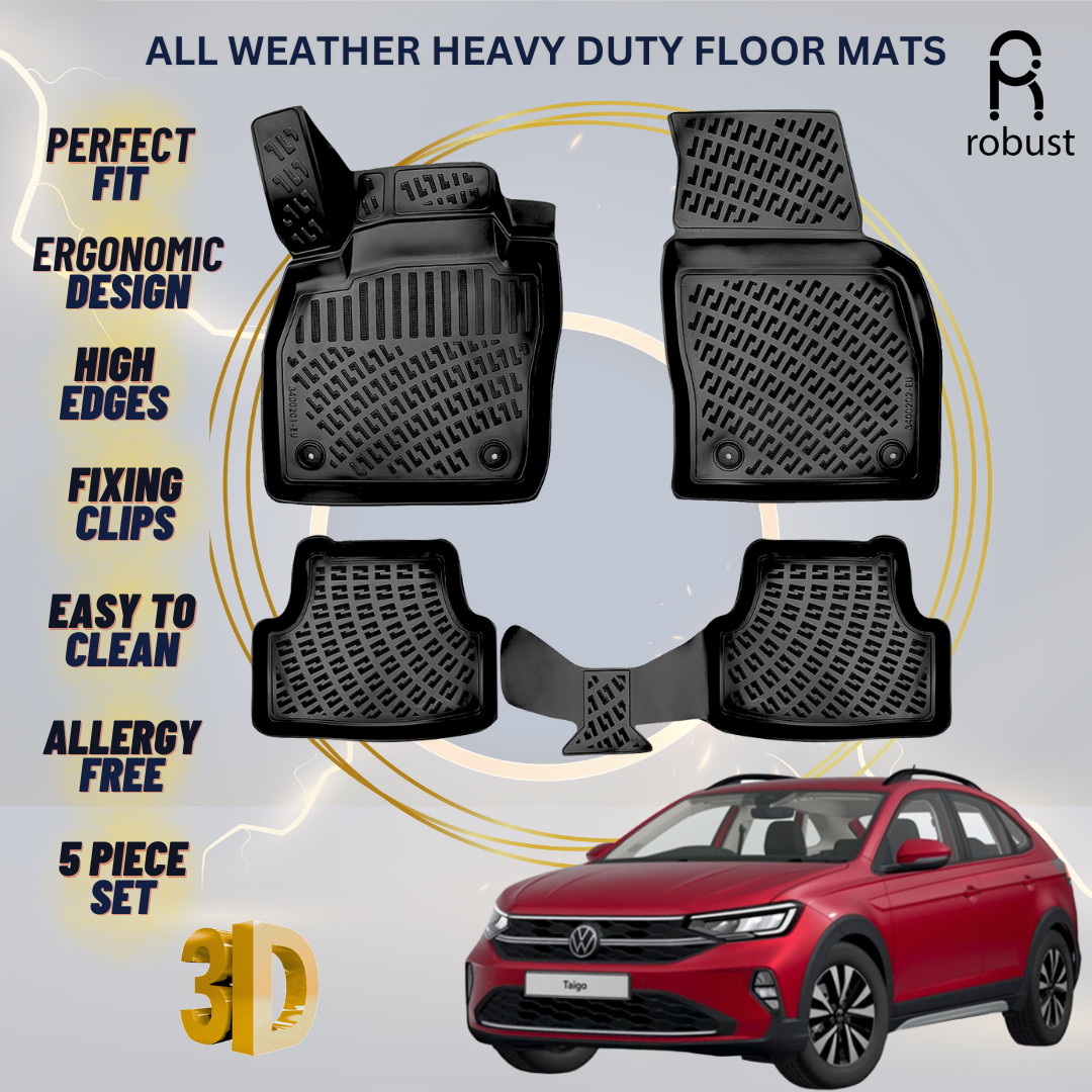 Floor Mats Liners For VW Volkswagen Taigo 2021-2025 All Weather Heavy Duty Rugs