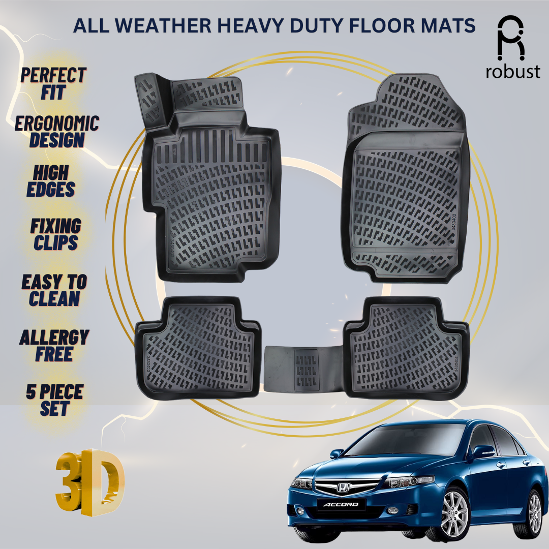 Floor Mats Liners For Honda Accord 2002-2007 All Weather Heavy Duty 3D Car Rugs
