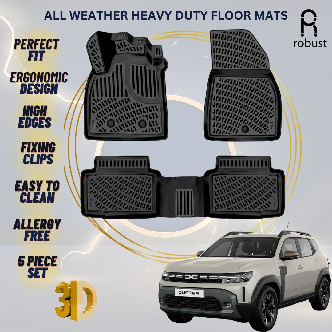 Floor Mats Liners For Dacia Duster 2024-2026 4x2 All Weather Heavy Duty Car Rugs