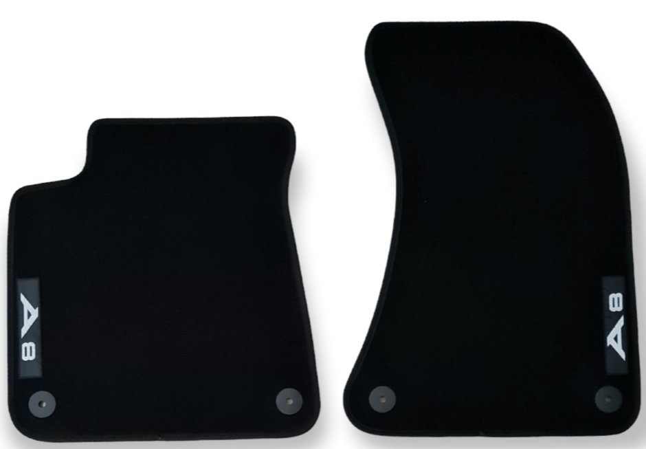 Front Car Floor Mats Velour For Audi A8 Waterproof Black Carpet Auto Liners 2pcs