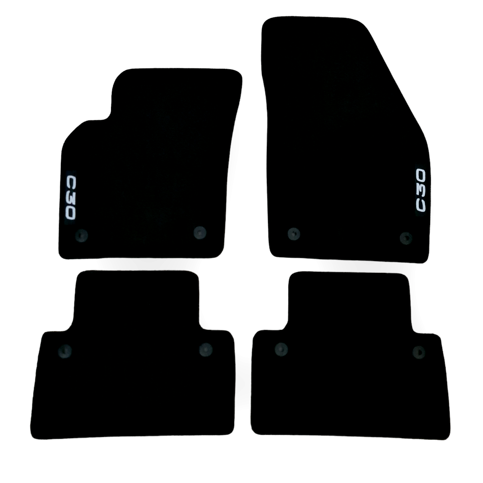 Car Floor Mats Velour For Volvo C30 Waterproof Black Carpet Rugs Auto Liners New