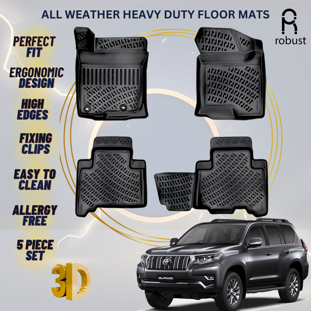 Floor Mats Liners For Toyota Land Cruiser Prado 2013-2018 All Weather Heavy Duty