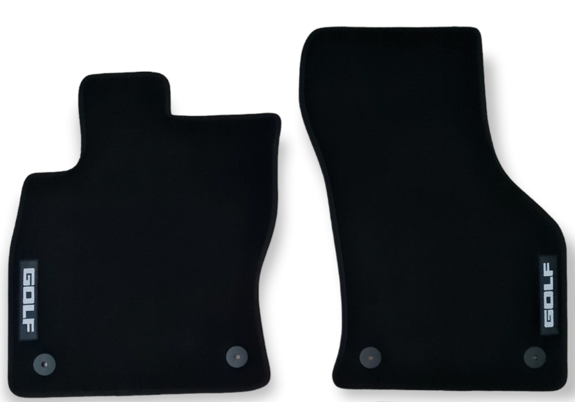 Front Car Floor Mats Velour For VW Golf Mk7 Waterproof Carpet Auto Liners 2pcs