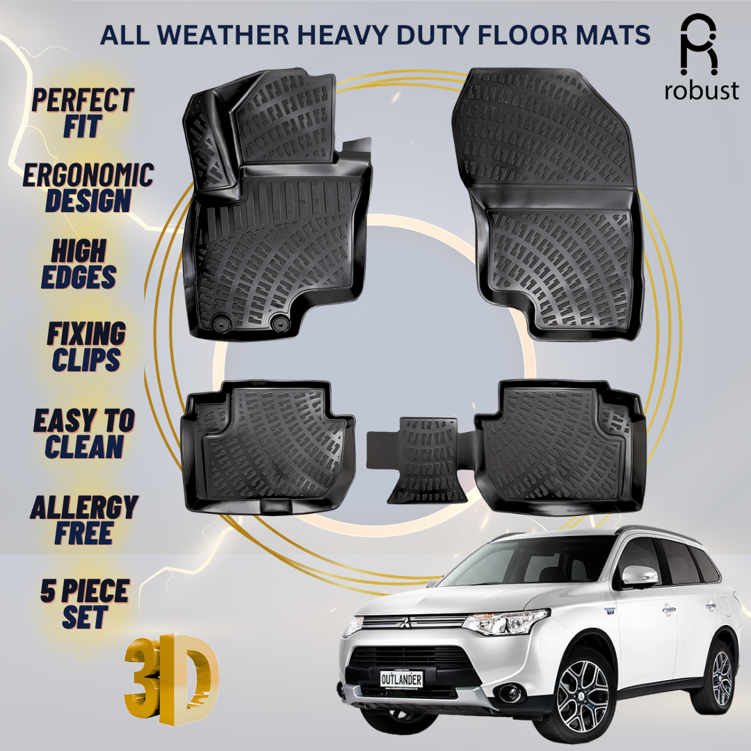 Floor Mats Liners For Mitsubishi Outlander 2012-2018 All Weather Heavy Duty Rugs