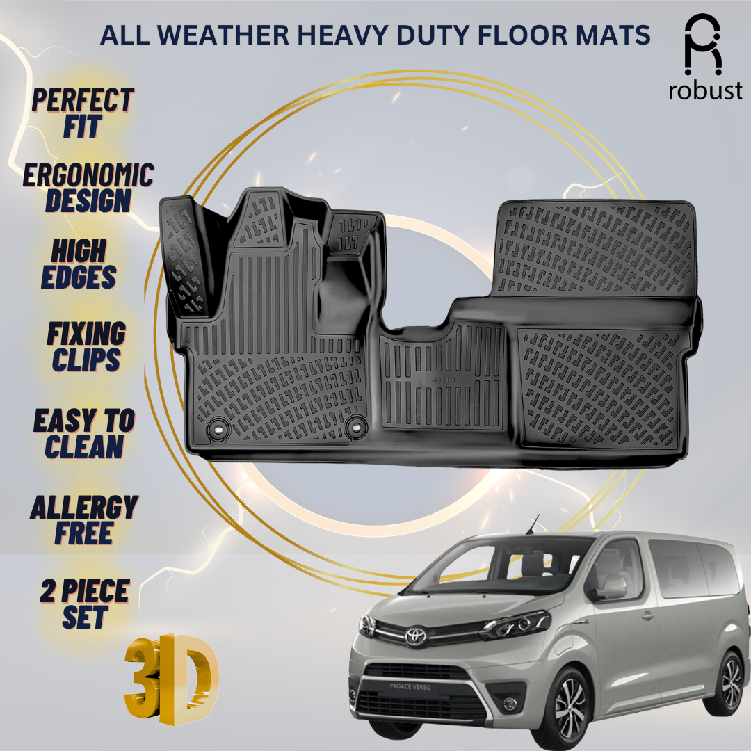 Floor Mats Liners For Toyota ProAce Verso 2016-2023 All Weather Heavy Duty Rugs