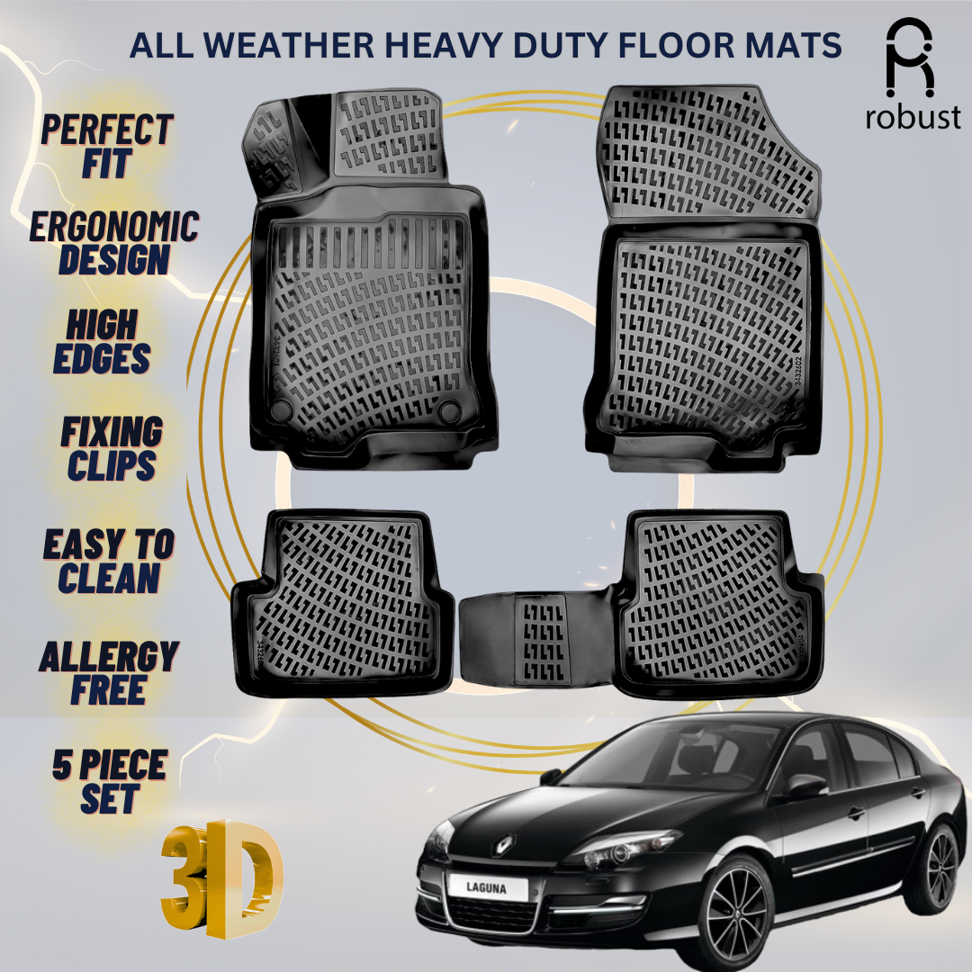 Floor Mats Liners For Renault Laguna 2007-2015 All Weather Heavy Duty Car Rugs