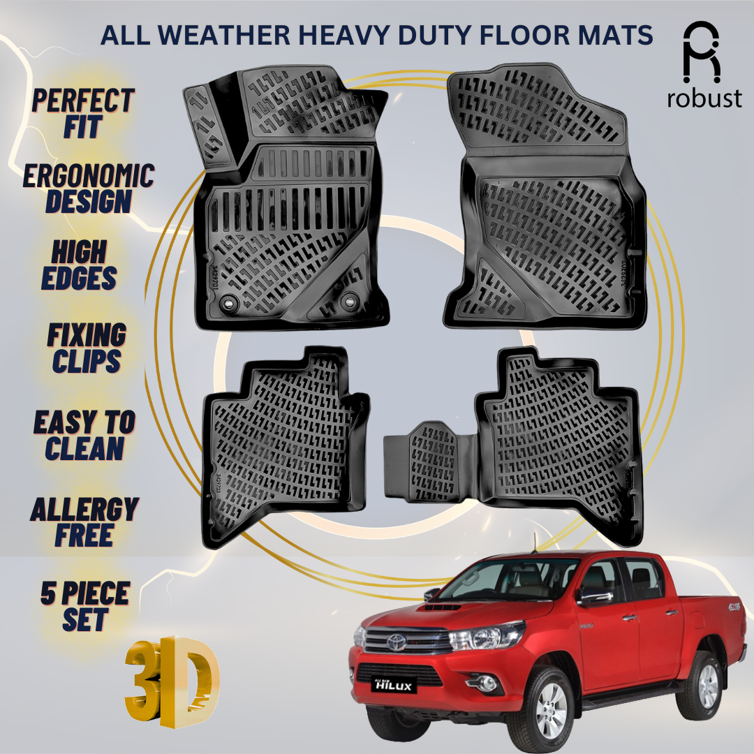 Floor Mats Liners For Toyota Hilux 2015-2017 All Weather Heavy Duty Car Rugs New