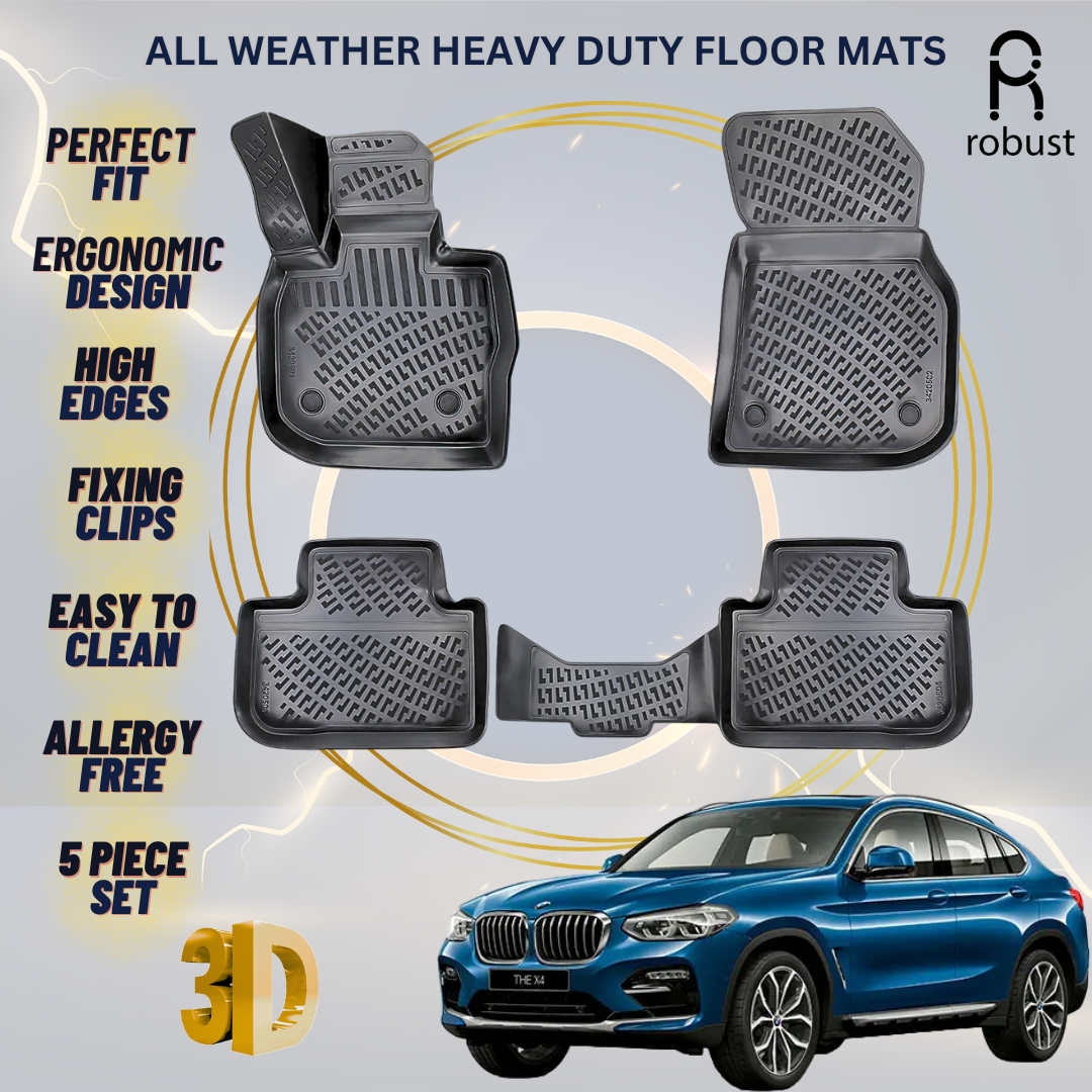 Floor Mats Liners For BMW X4 2018-2025 F02 All Weather Heavy Duty 3D Car Rugs
