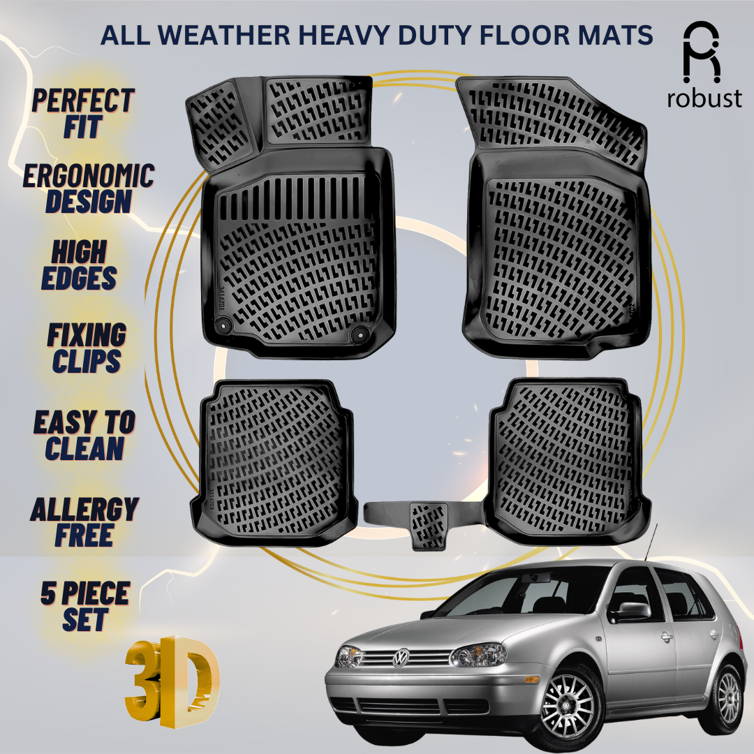 Floor Mats Liners For VW Volkswagen Golf 4 1997-2003 All Weather Heavy Duty Rugs