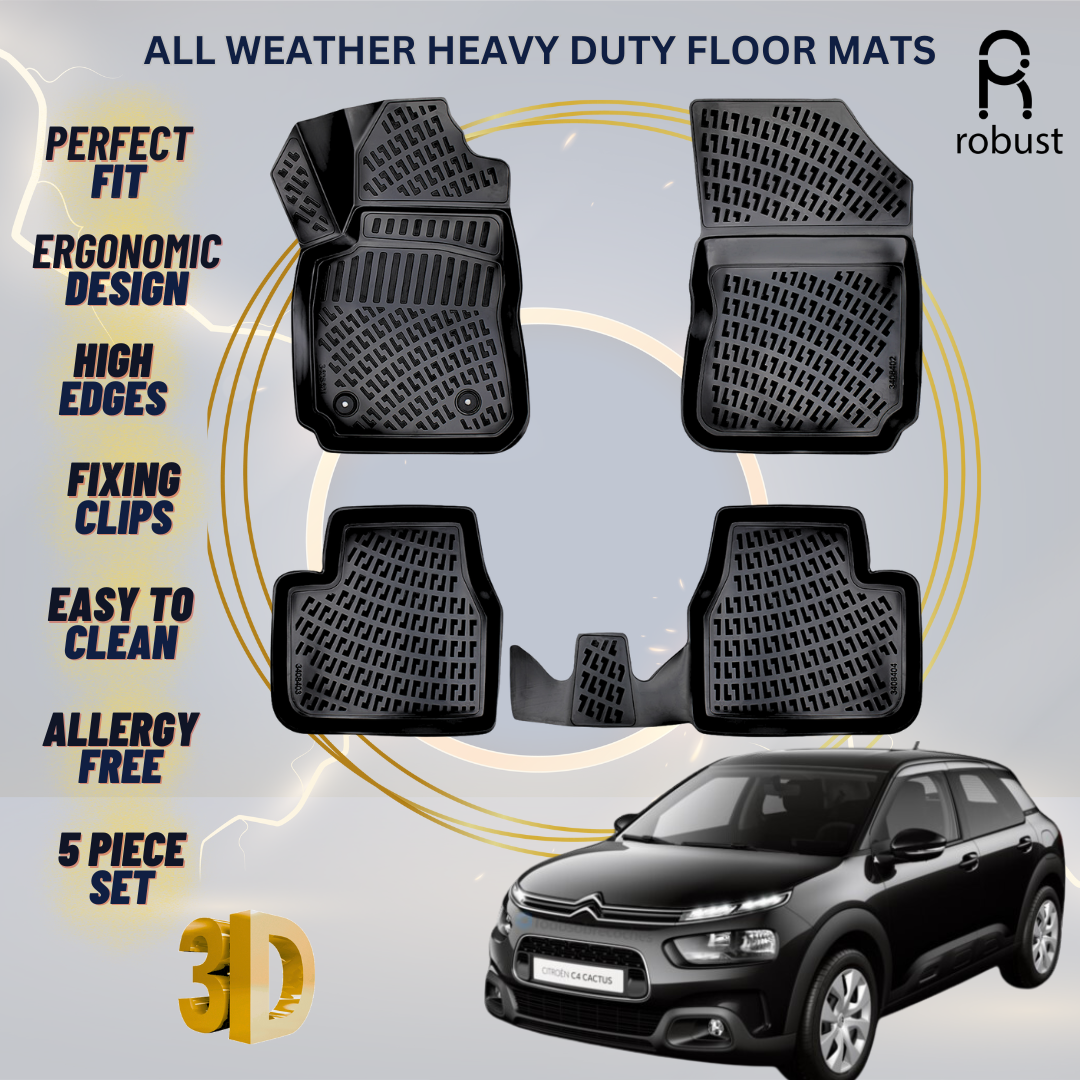 Floor Mats Liners For Citroen C4 Cactus 2004-2010 All Weather Heavy Duty Car Rug
