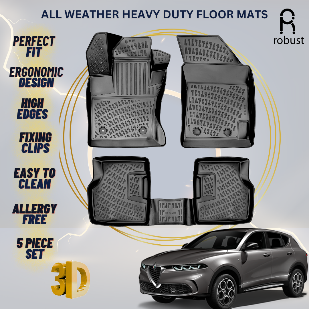 Floor Mats Liners For Alfa Romeo Tonale EV 2022-2025 All Weather Heavy Duty Rugs