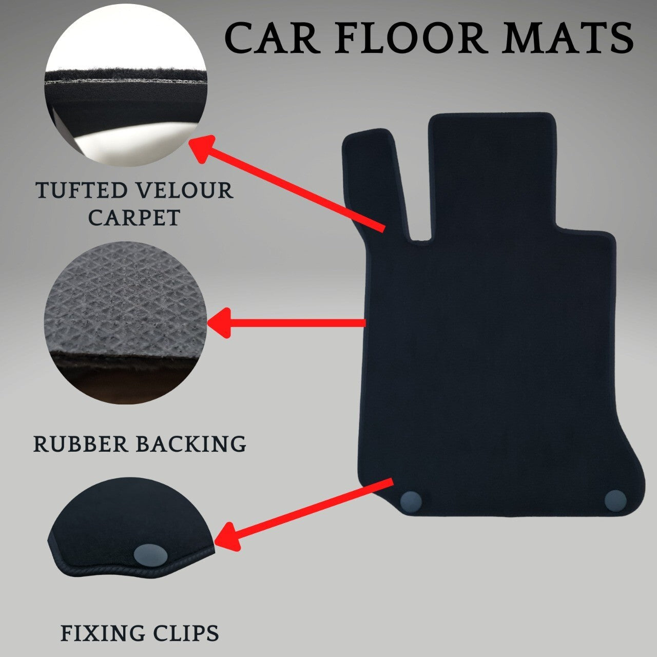 Car Floor Mats Velour For Mercedes E-Class AMG W213 Liners Waterproof 2pcs Front