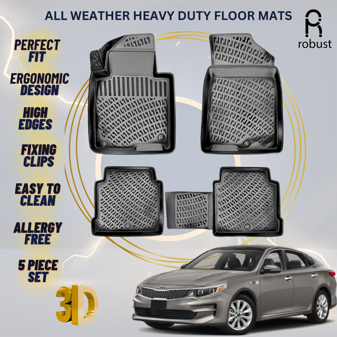 Floor Mats Liners For Kia Optima 2015-2020 All Weather Heavy Duty Car Rugs