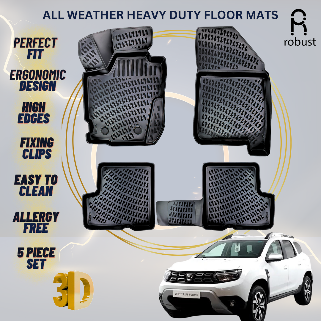 Floor Mats Liners For Dacia Duster Prestige 2018-2022 4x2 All Weather Car Rugs