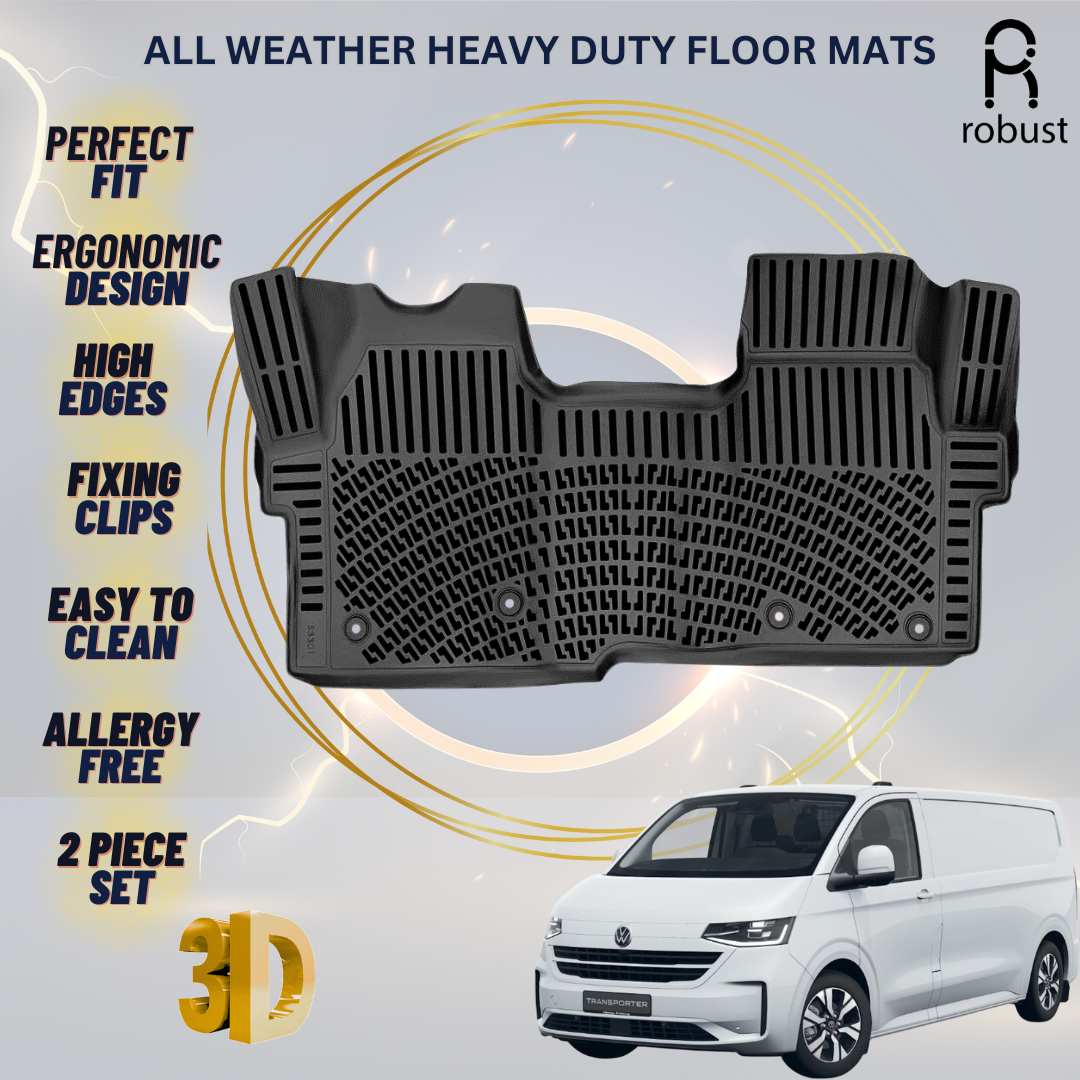 Floor Mats Liners For Volkswagen Transporter T7 2024-2026 All Weather Heavy Duty