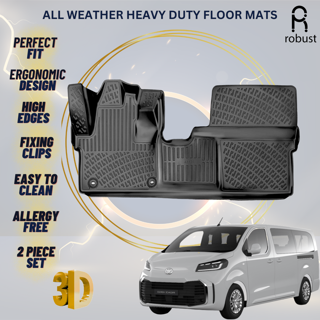 Floor Mats Liners For Toyota ProAce Verso 2024-2026 All Weather Heavy Duty Rugs