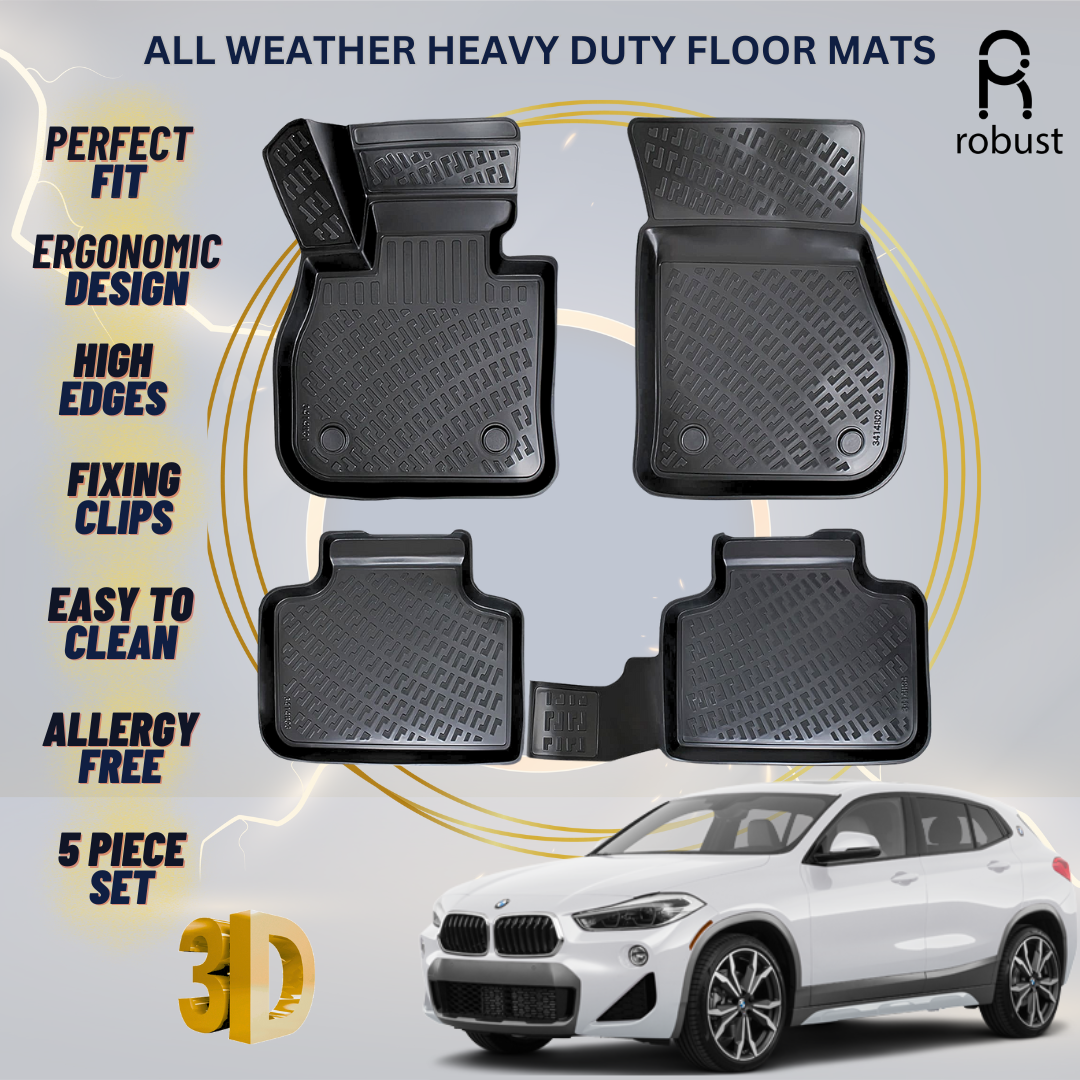 Floor Mats Liners For BMW X2 2018-2023 F39 All Weather Heavy Duty 3D Car Rugs