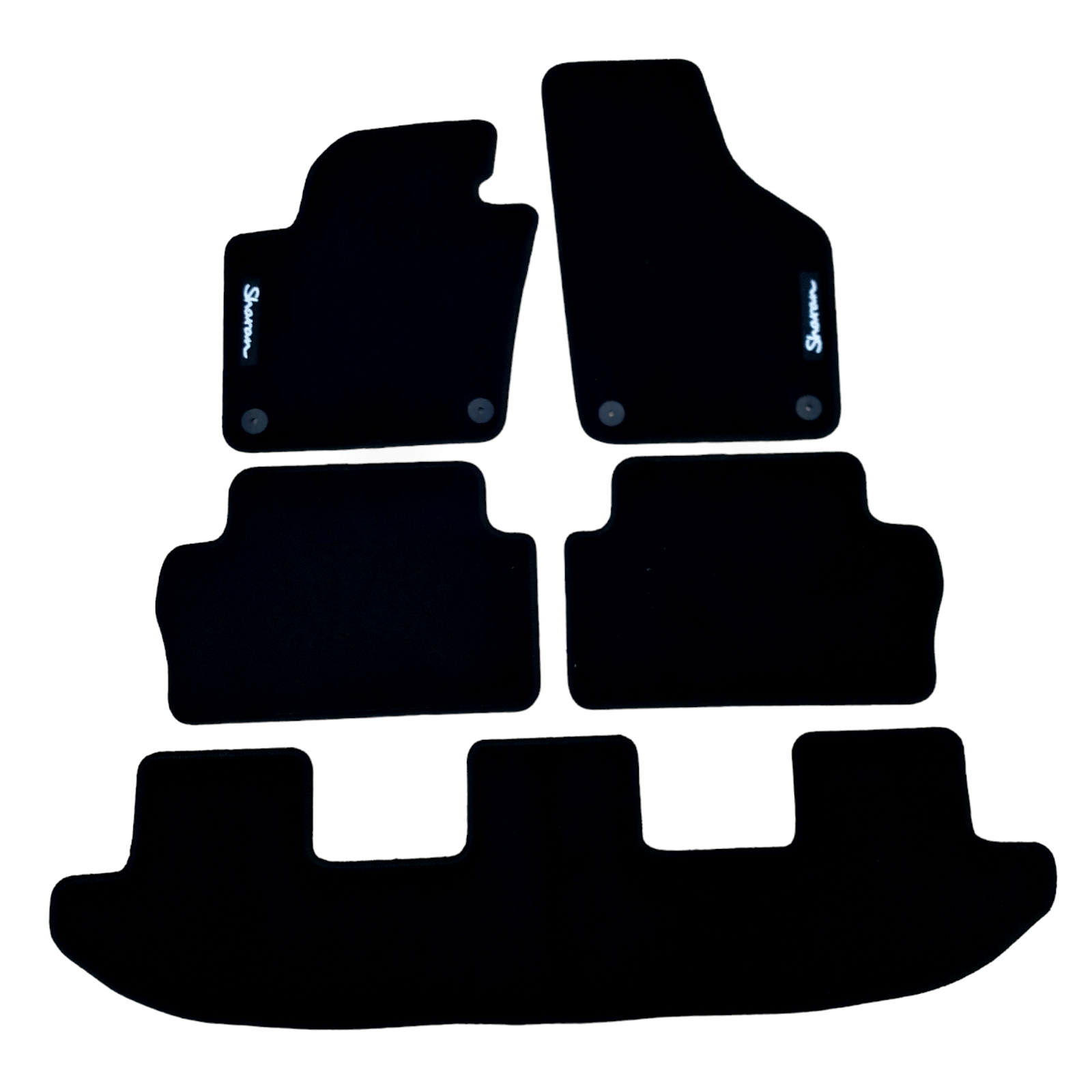 Velour Car Floor Mats For VW SHARAN 7 seats Waterproof Black Carpet Rugs Liners