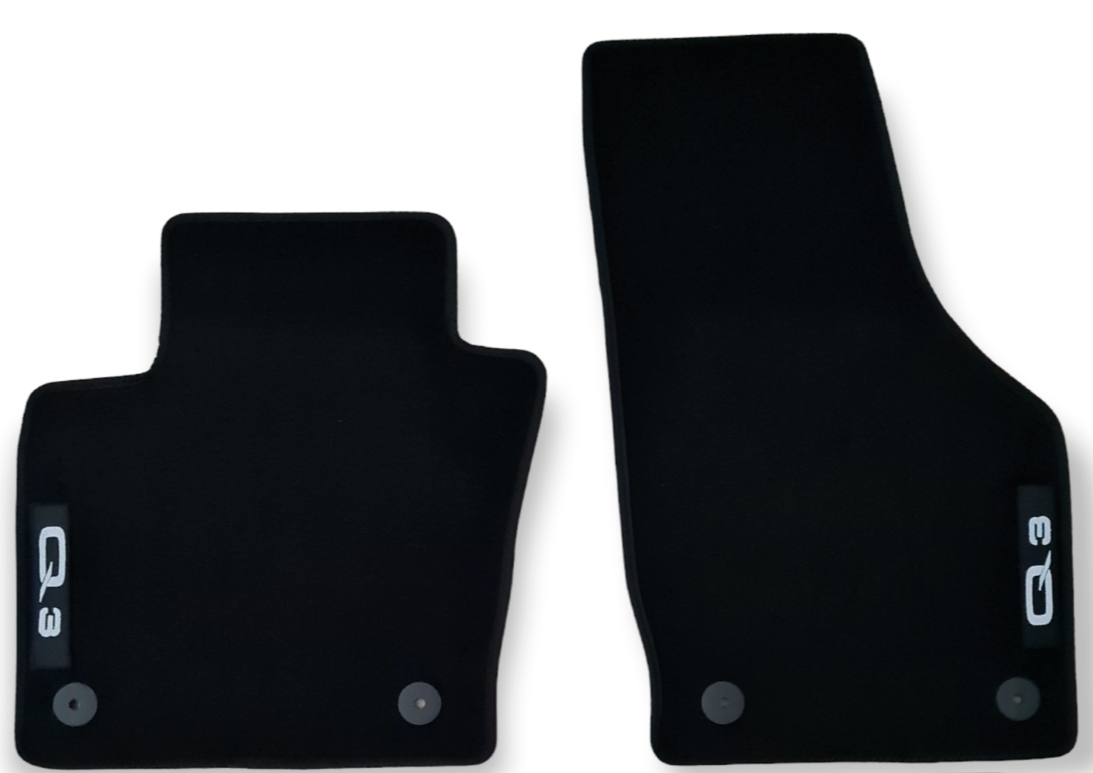 Front Car Floor Mats Velour For Audi Q3 Waterproof Black Carpet Auto Liners 2pcs