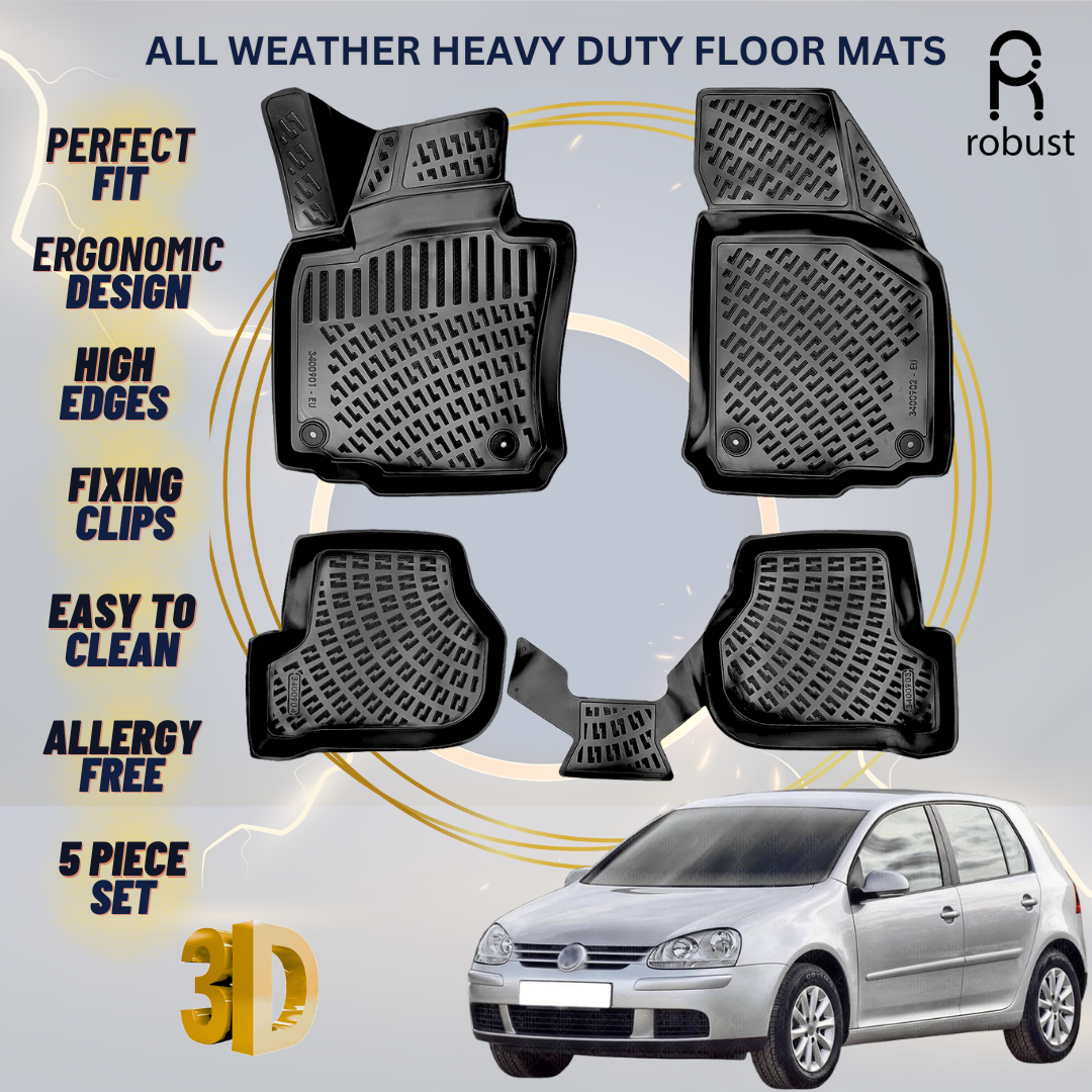 Floor Mats Liners For VW Volkswagen Golf 5 2003-2009 All Weather Heavy Duty Rugs