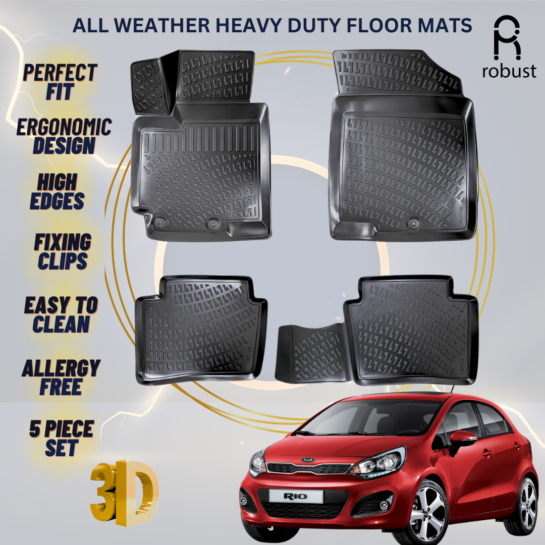 Floor Mats Liners For Kia Rio 2011-2017 All Weather Heavy Duty 3D Car Rugs New
