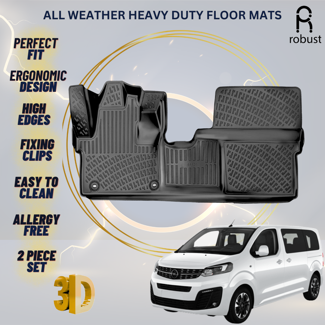 Floor Mats Liners For Opel Vivaro 2016-2023 All Weather Heavy Duty 3d Car Rugs