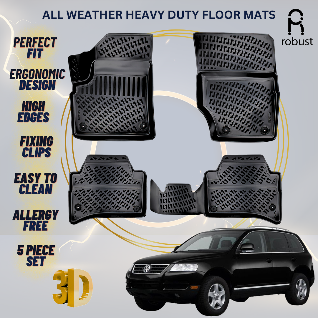 Floor Mats Liners For Volkswagen Touareg 2002-2006 All Weather Heavy Duty Rugs