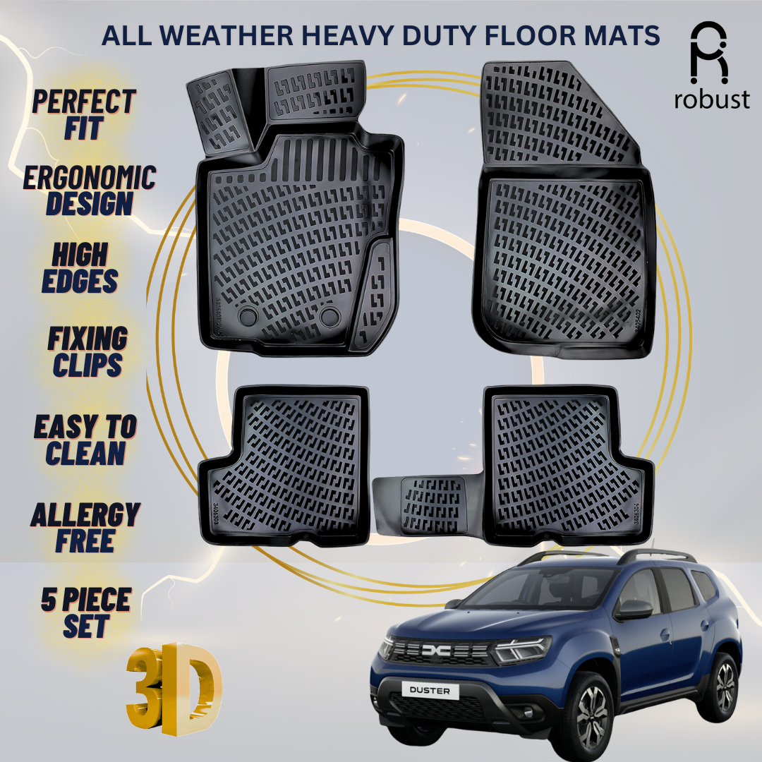 Floor Mats Liners For Dacia Duster 2023-2024 4x2 All Weather Heavy Duty Car Rugs