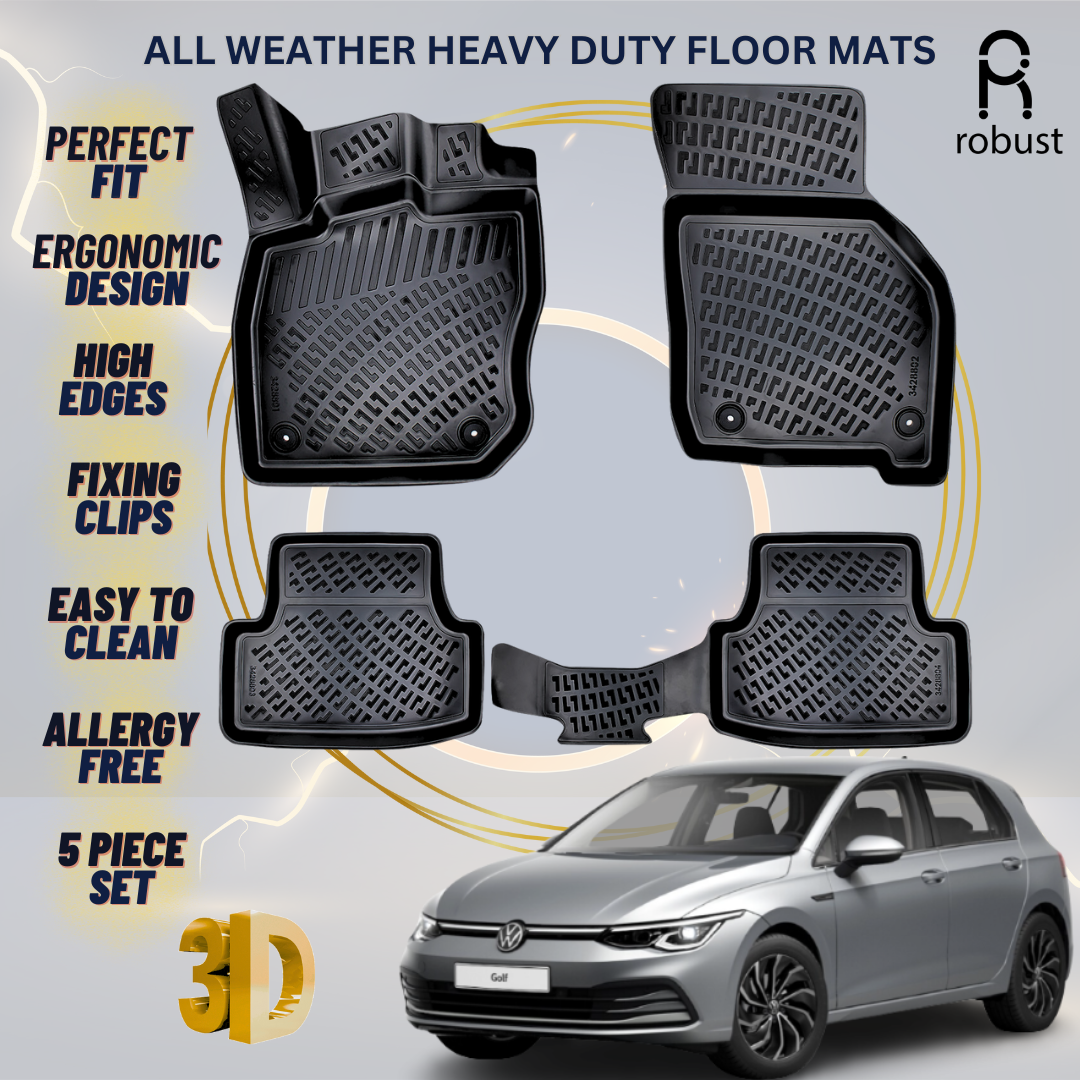 Floor Mats Liners For VW Volkswagen Golf 8 2019-2025 All Weather Heavy Duty Rugs
