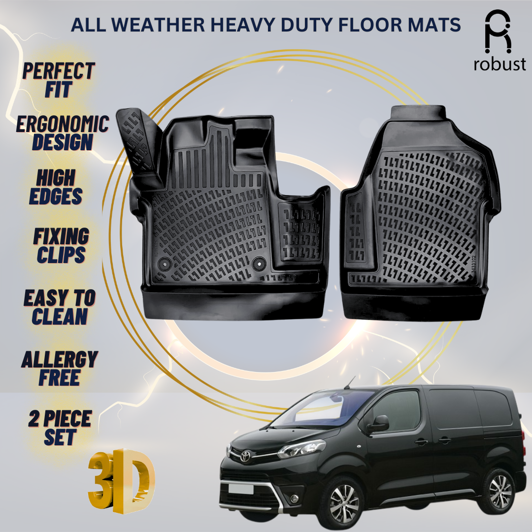 Floor Mats Liners For Toyota ProAce 2016-2023 All Weather Heavy Duty 3D Car Rugs