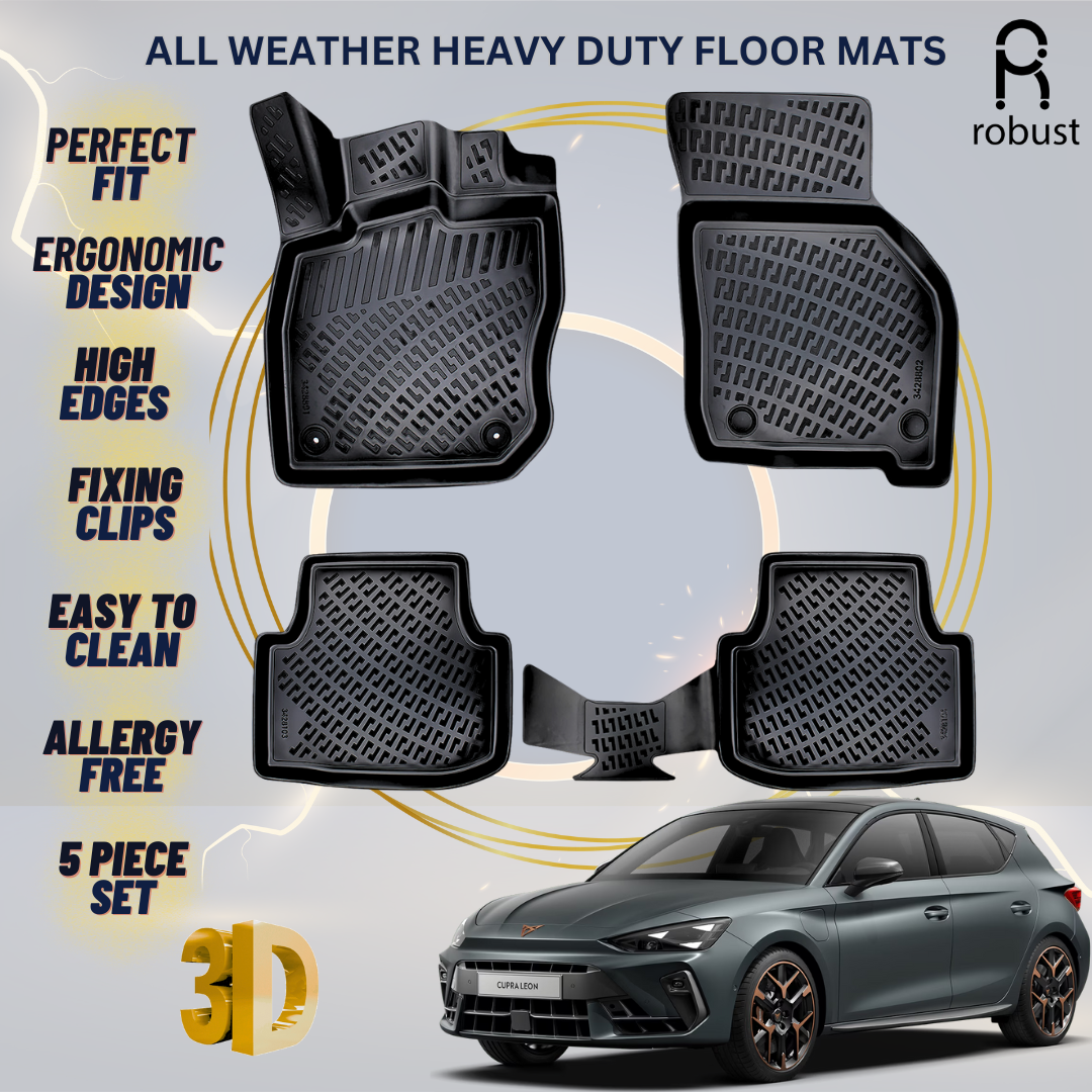 Floor Mats Liners For Cupra Leon 2020-2025 AT All Weather Heavy Duty 3D Car Rugs