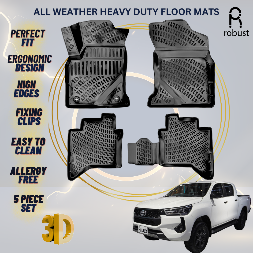 Floor Mats Liners For Toyota Hilux 2023-2025 All Weather Heavy Duty Car Rugs New