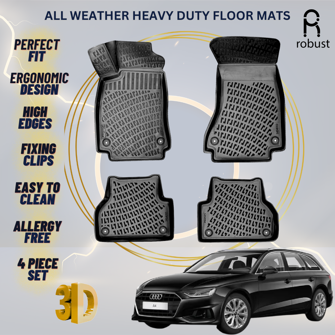 Floor Mats Liners For Audi A4 2020-2025 Avant All Weather Heavy Duty 3D Car Rugs