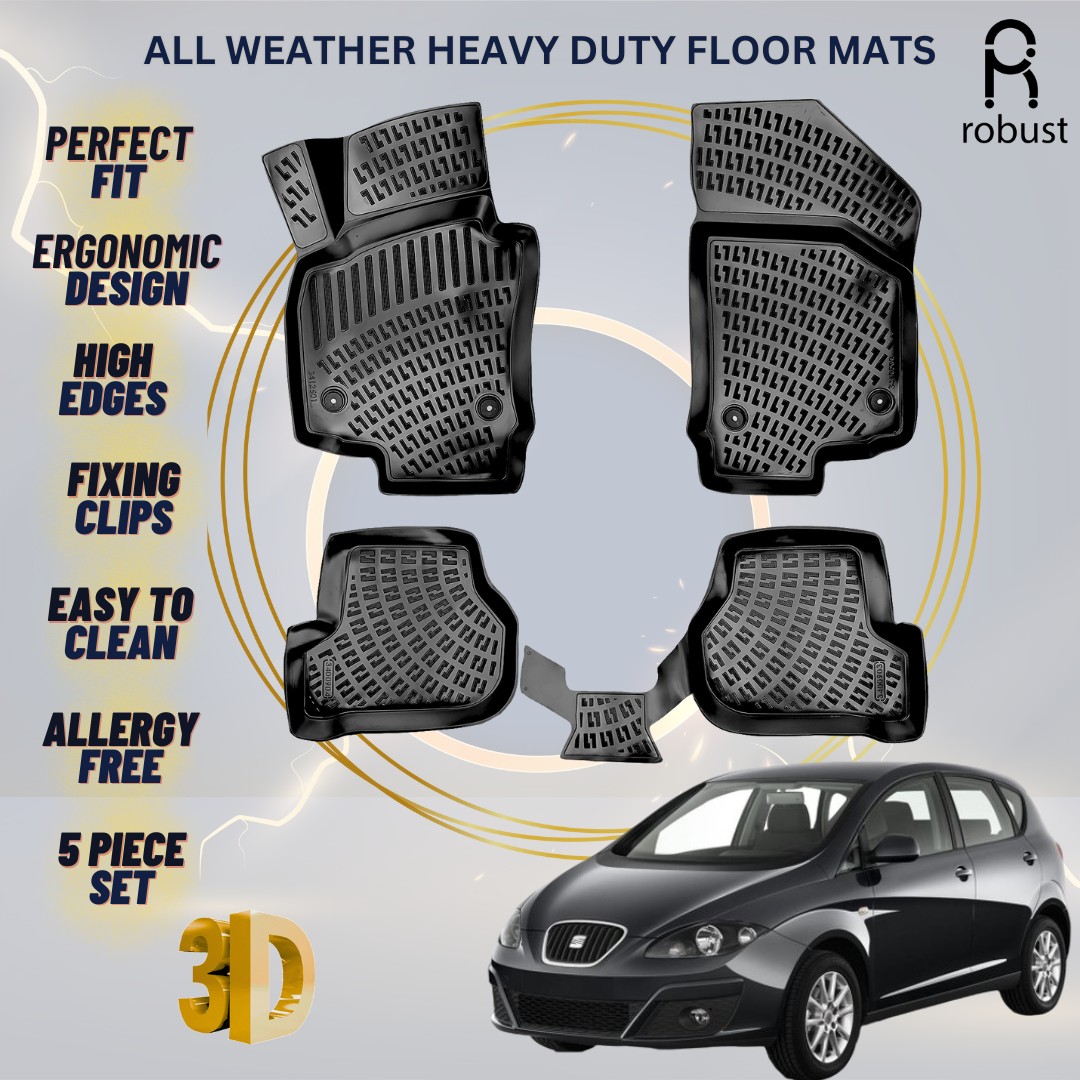 Floor Mats Liners For Seat Altea 2004-2015 All Weather Heavy Duty 3D Car Rugs