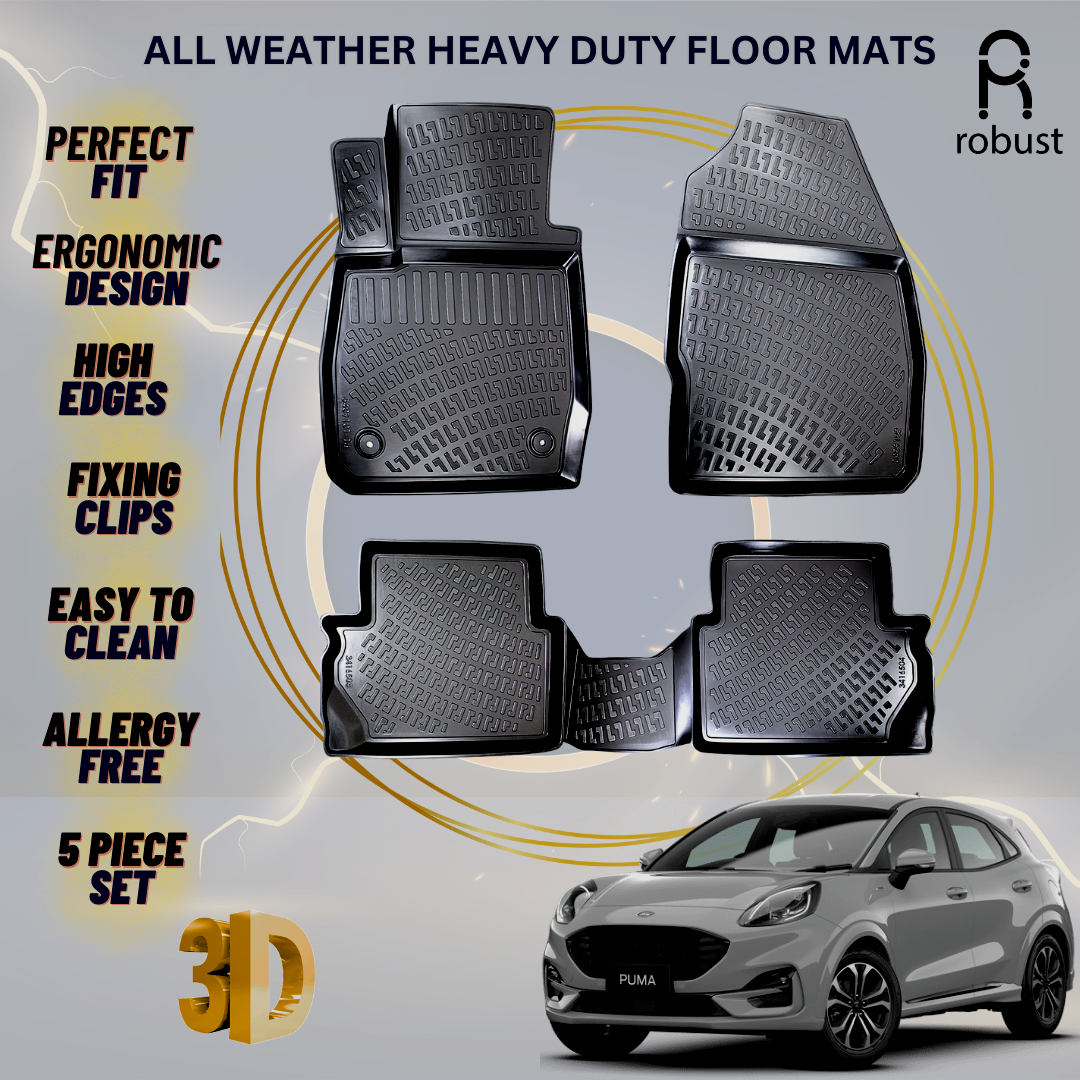 Floor Mats Liners For Ford Puma 2019-2025 All Weather Heavy Duty 3D Car Rugs New