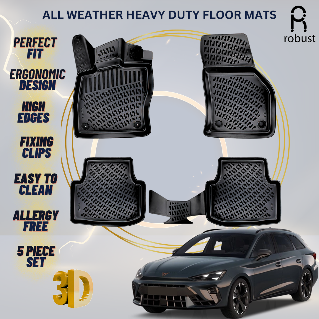 Floor Mats Liners For Cupra Leon 2020-2025 MT All Weather Heavy Duty 3D Car Rugs