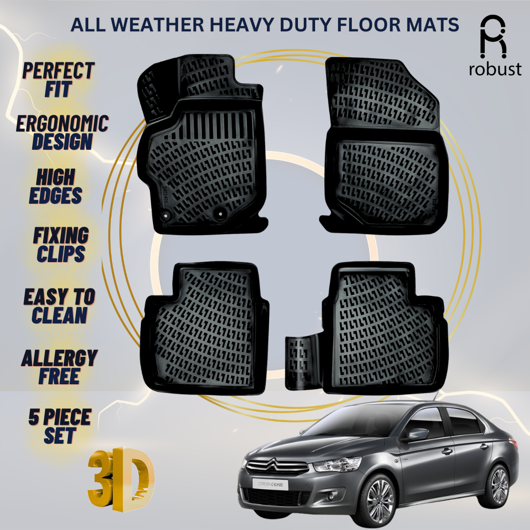 Floor Mats Liners For Citroen C-Elysee 2012-2024 All Weather Heavy Duty Car Rug