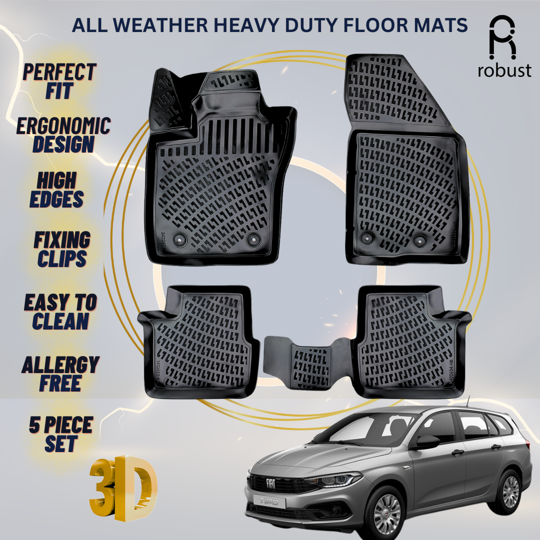 Floor Mats Liners For Fiat Tipo Wagon 2015-2024 All Weather Heavy Duty 3D Rugs