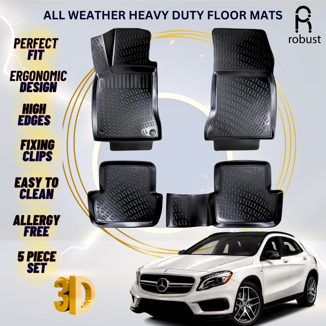 Floor Mats Liners For Mercedes GLA X156 2014-2020 All Weather Heavy Duty Rugs