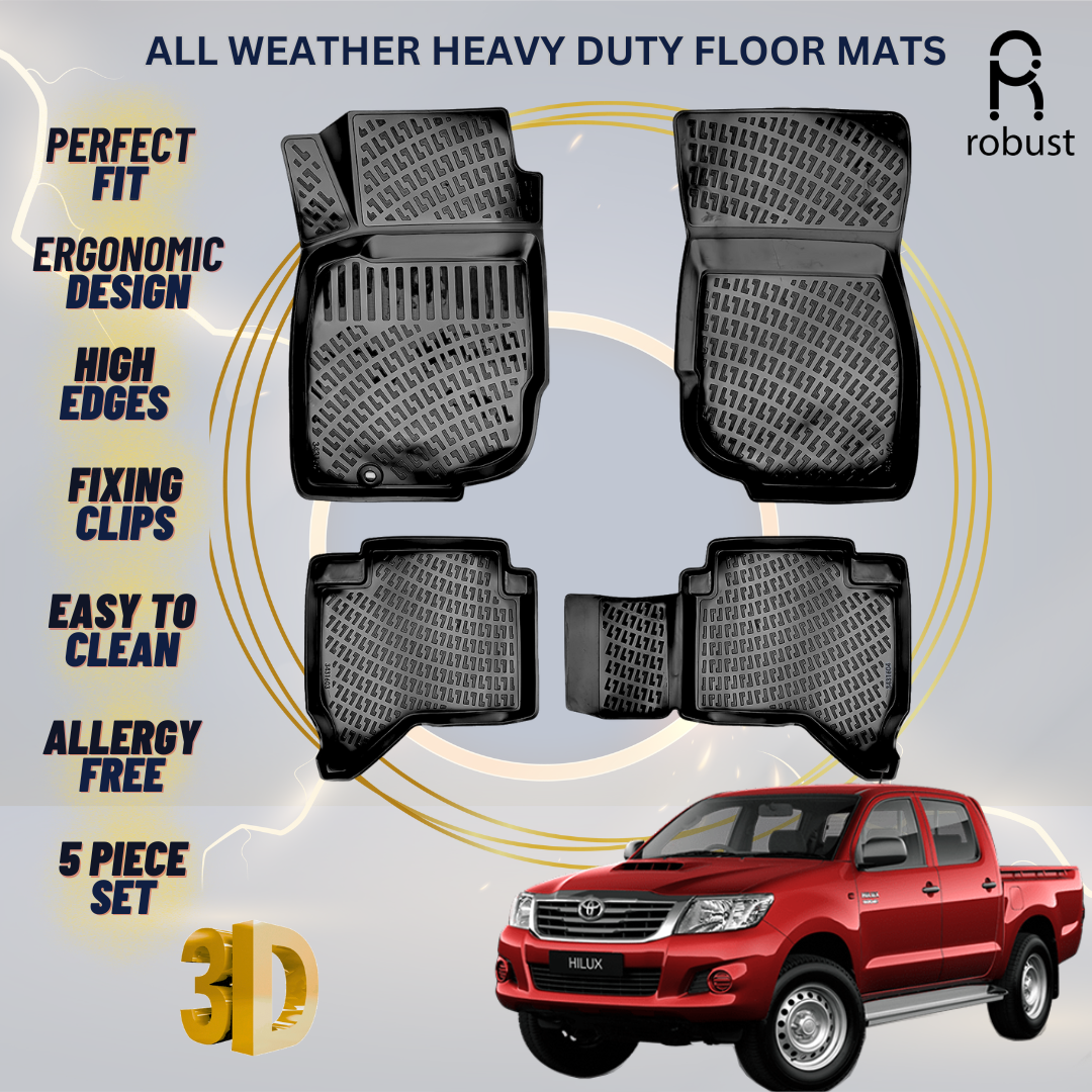 Floor Mats Liners For Toyota Hilux 2011-2015 All Weather Heavy Duty Car Rugs New