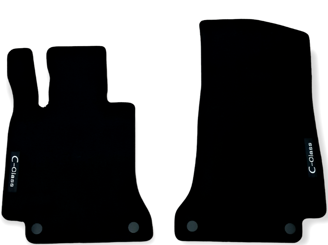 Front Car Floor Mats Velour For Mercedes C-Class Coupe Liners Waterproof Black