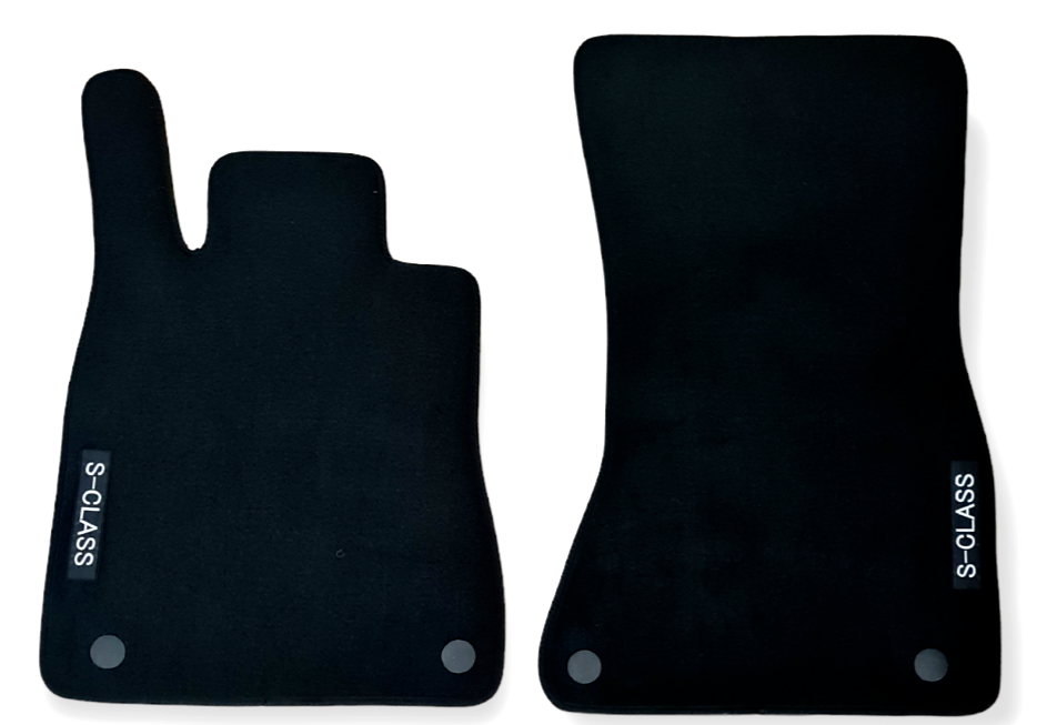 Car Floor Mats Velour For Mercedes S-Class W223 Auto Liners Waterproof 2pc Front