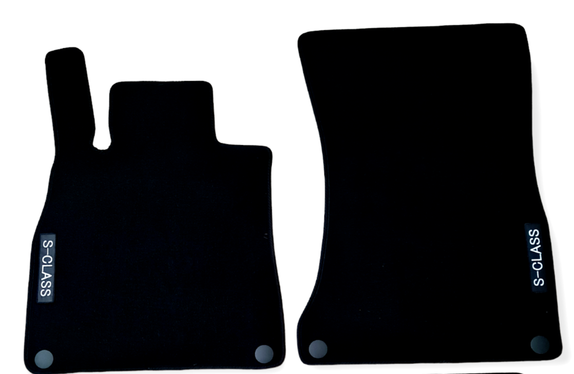 Front Car Floor Mats Velour For Mercedes S-Class W222 Carpet Rugs Waterproof 2pc