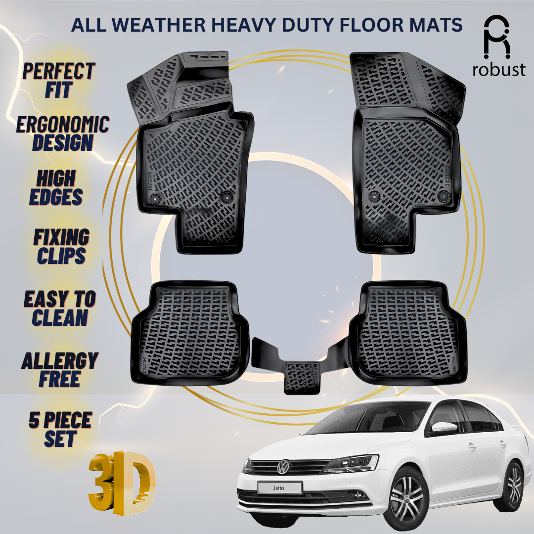 Floor Mats Liners For VW Volkswagen Jetta 2010-2018 All Weather Heavy Duty Rugs