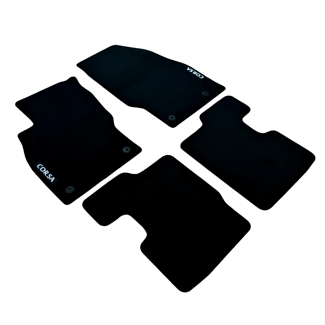 Car Floor Mats For Opel Corsa E Auto Liners Velour Waterproof Black Carpet Rugs