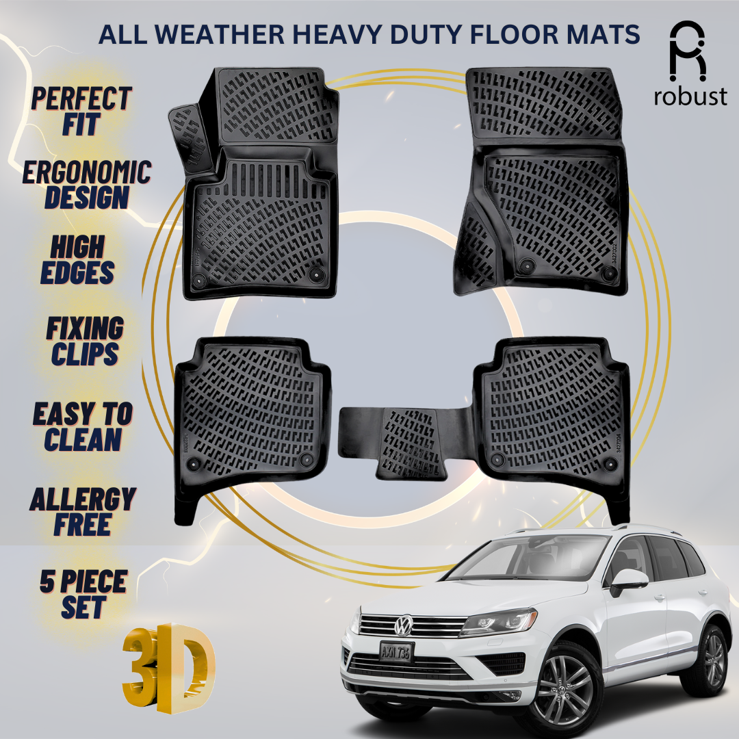 Floor Mats Liners For Volkswagen Touareg 2 2014-2018 All Weather Heavy Duty Rugs