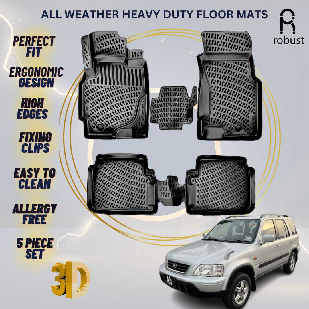 Floor Mats Liners For Honda CR-V 1995-2001 All Weather Heavy Duty 3D Car Rugs