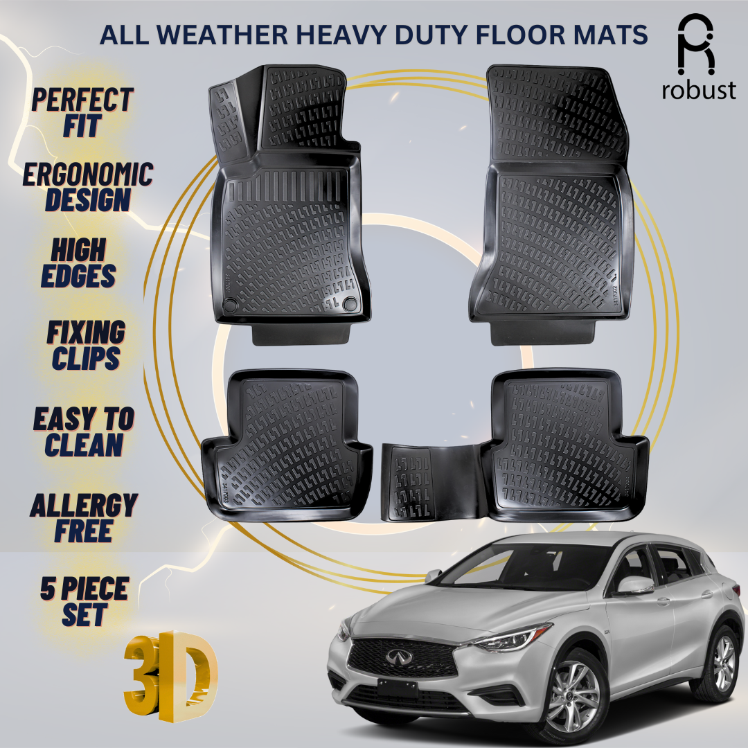 Floor Mats Liners For Infiniti QX30 2016-2019 All Weather Heavy Duty 3d Car Rugs