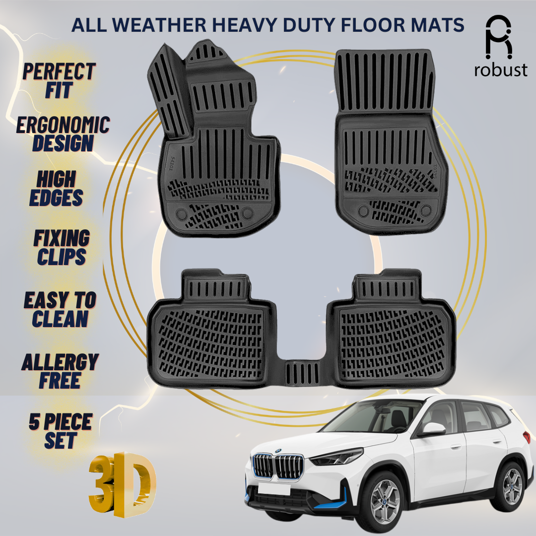 Floor Mats Liners For BMW iX1 2024-2025 U11 All Weather Heavy Duty 3D Car Rugs