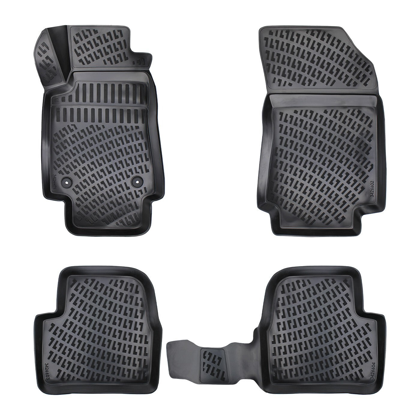 Floor Mats Liners For Citroen C3 2016-2024 All Weather Heavy Duty 3D Car Rugs